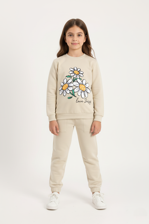 Papatya Motif Kız Çocuk Eşofman MNK0620