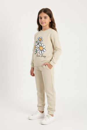 Papatya Motif Kız Çocuk Eşofman MNK0620