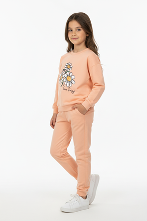 Papatya Motif Kız Çocuk Eşofman MNK0620