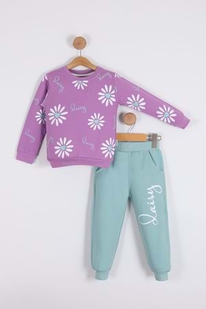 Papatya Motif Kız Çocuk Eşofman MNK0623