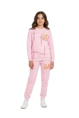 To Be Happy Motif Kız Çocuk Eşofman MNK0624
