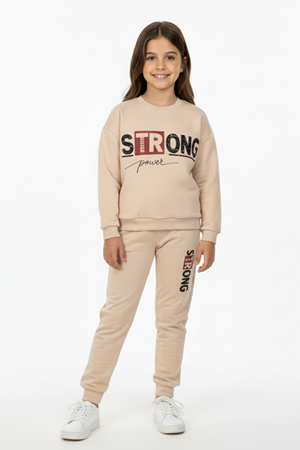 Strong Motif Kız Çocuk Eşofman MNK0625