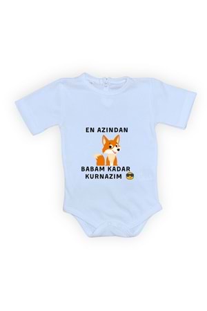 En Azından Babam Kadar Kurnazım Bebek Çıtçıtlı Body MNK0628