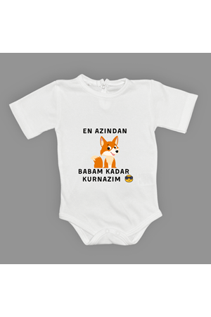 En Azından Babam Kadar Kurnazım Bebek Çıtçıtlı Body MNK0628