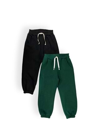 Pamuklu 2'li Set Eşofman Altı - Şardonlu, 3 İplik MNK0629