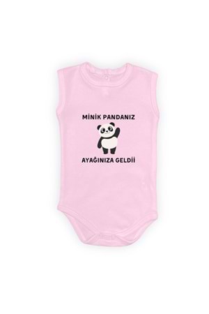 Minik Pandanız Ayağınıza Geldii Baskılı Bebek Body Zıbın Çıtçıtlı Badi