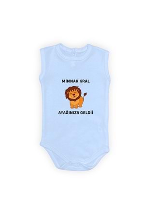 Minnak Kral Ayağınıza Geldii Baskılı Bebek Body Zıbın Çıtçıtlı Badi