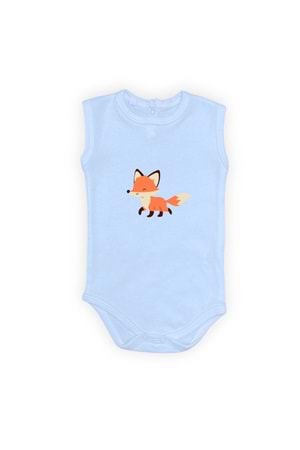 Tilki Baskılı Bebek Body Zıbın Çıtçıtlı Badi