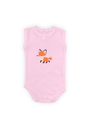 Tilki Baskılı Bebek Body Zıbın Çıtçıtlı Badi