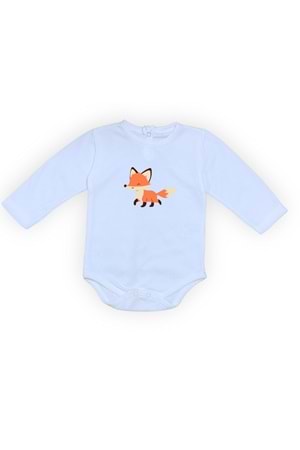 Tilki Baskılı Bebek Body Zıbın Çıtçıtlı Badi