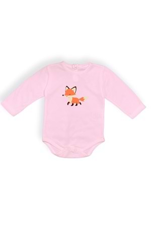 Tilki Baskılı Bebek Body Zıbın Çıtçıtlı Badi