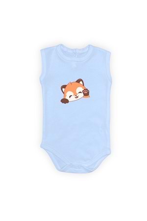 Sevimli Tilki Baskılı Bebek Body Zıbın Çıtçıtlı Badi