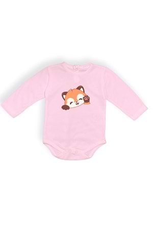 Sevimli Tilki Baskılı Bebek Body Zıbın Çıtçıtlı Badi