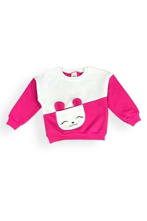 Kulaklı Tavşan 3iplik İçi Polarlı Kız Bebek Eşofman MNK0653