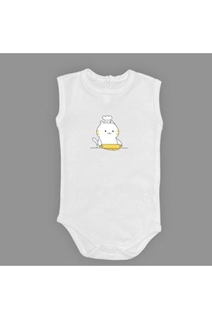 Baskılı Şef Kedi Bebek Çıtçıtlı Body