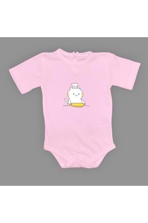 Baskılı Şef Kedi Bebek Çıtçıtlı Body
