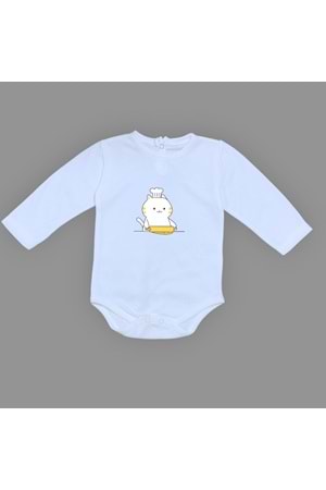 Baskılı Şef Kedi Bebek Çıtçıtlı Body