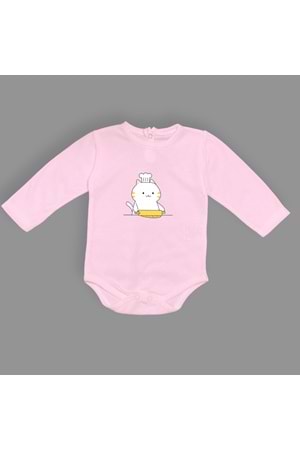 Baskılı Şef Kedi Bebek Çıtçıtlı Body