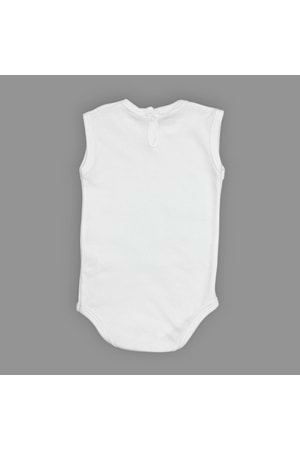 Baskılı Pizza Yiyen kedi Bebek Çıtçıtlı Body - MNK0662-AÇIK EKRU-6 AY