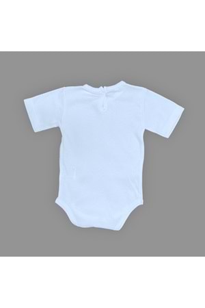 Baskılı Kalpli Fincan Kedi Bebek Çıtçıtlı Body - MNK0663-BEBE MAVİ-6 AY