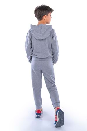 Adventure Nakış Kanguru Cepli Kapüşonlu Çocuk Eşofman MNK10072