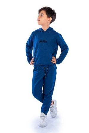 Adventure Nakış Kanguru Cepli Kapüşonlu Çocuk Eşofman MNK10072