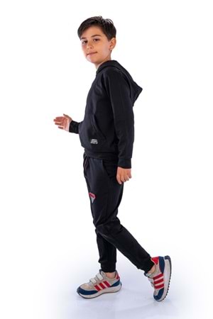 New Design Kanguru Cepli Kapüşonlu Çocuk Eşofman MNK10073