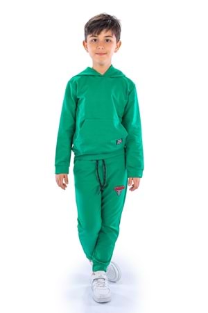 New Design Kanguru Cepli Kapüşonlu Çocuk Eşofman MNK10073