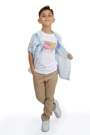 Gömlek , Pantolon , T-Shirt 3Parça Erkek Çocuk Takım MNK1754