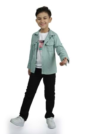 Gömlek , Pantolon , T-Shirt 3Parça Erkek Çocuk Takım MNK1754