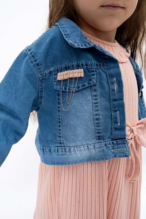 Kot Ceketli Kız Çocuk Elbise MNK2119