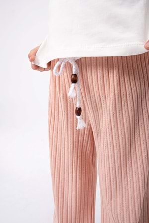 Fitilli Örme Pantolonlu Baskılı Kız Çocuk Takım MNK2120