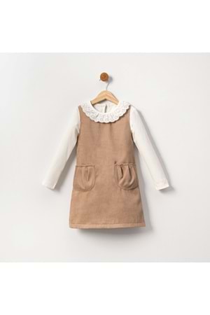 Süet Cepli Kız Çocuk Takım MNK2144