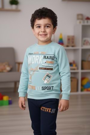 Work Baskılı Erkek Çocuk Eşofman MNK3112