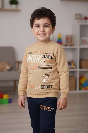 Work Baskılı Erkek Çocuk Eşofman MNK3112