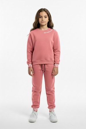 3iplik İçi Polarlı Baskılı Kız Çocuk Eşofman MNK416053