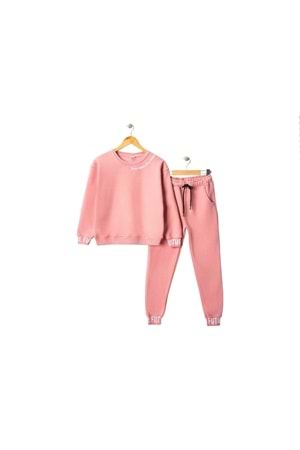 3iplik İçi Polarlı Baskılı Kız Çocuk Eşofman MNK416053