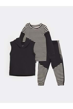 Kapşonlu Hırka, Badi Ve Pantalon Mevsimlik 2İplik Çocuk Eşofman MNK51063