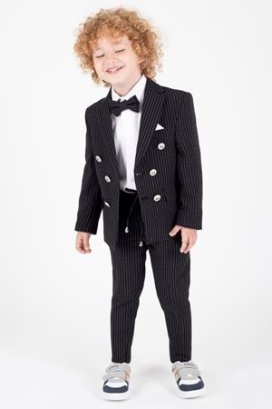 Çizgili Spor Çocuk Ceket, Tişört , Jogger Pantolonlu Takım MNK5695