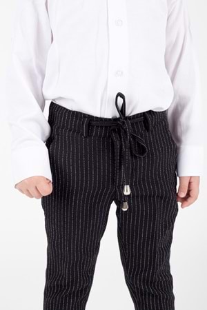 Çizgili Spor Çocuk Ceket, Tişört , Jogger Pantolonlu Takım MNK5695