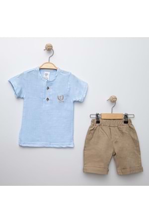Sıfır Yaka Müslin Erkek Çocuk Takım MNK6389