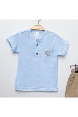 Sıfır Yaka Müslin Erkek Çocuk Takım MNK6389