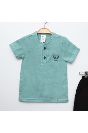 Sıfır Yaka Müslin Erkek Çocuk Takım MNK6389