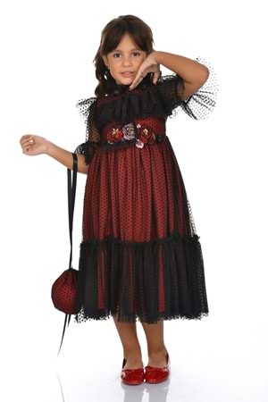 Dantel Vintage Çantalı Elbise MNKA248