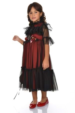 Dantel Vintage Çantalı Elbise MNKA248