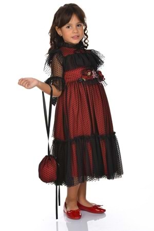 Dantel Vintage Çantalı Elbise MNKA248