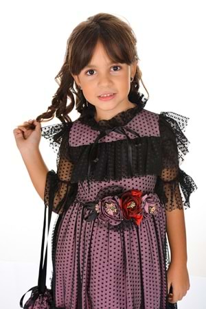 Dantel Vintage Çantalı Elbise MNKA248