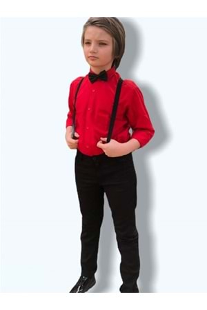 Askılı Erkek Çocuk Gömlek , Askı , Papyon Takım