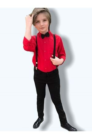 Askılı Erkek Çocuk Gömlek , Askı , Papyon Takım