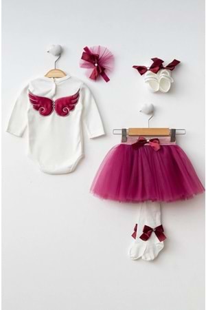 Kız Bebek Tütü Etekli Badili Melek Kanat Takım PNPN1122